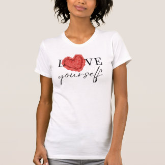 Love Yourself Heart Watercolor Positive T-Shirt
