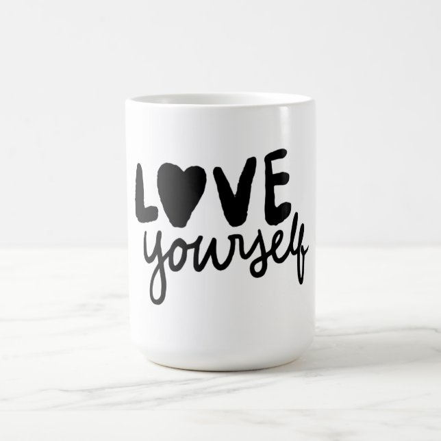 Love Yourself Inspirational Quote Coffee Mug Kaffeetasse (Mittel)