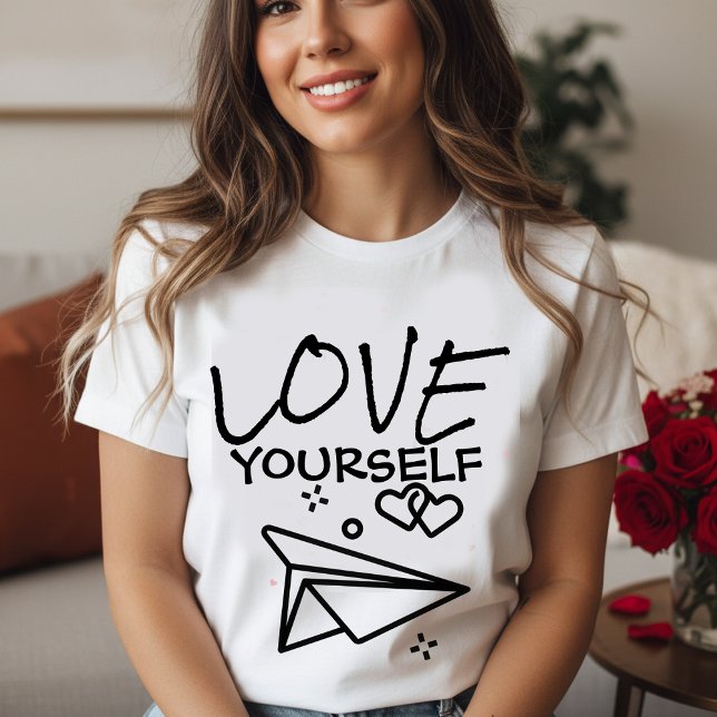 "Love Yourself" Paper Plane T-Shirt  (Von Creator hochgeladen)
