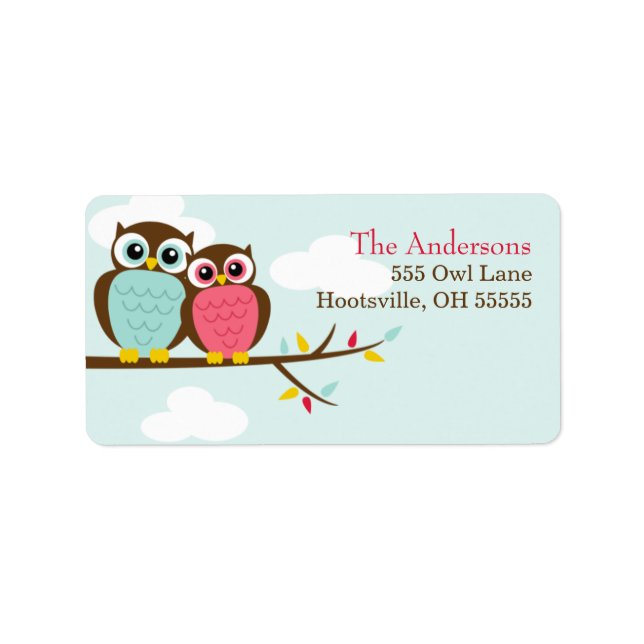 Loveable Owls Address Labels Adressaufkleber (Vorne)