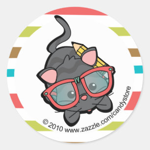 Loveable Smarty Kitten Runder Aufkleber