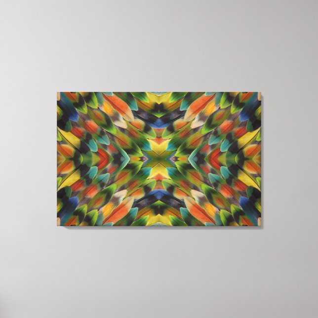 Lovebird feather kaleidoscope leinwanddruck (Vorderseite)