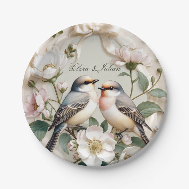 LoveBird Floral Party Teller (Vorderseite)