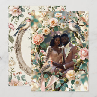 LoveBird Florale Verlobungsanzeige Foto Einladung