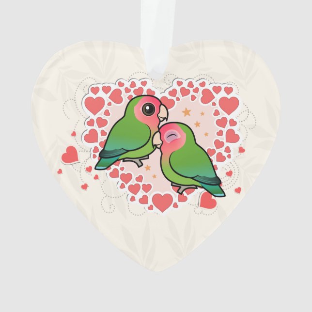 Lovebird-Liebe-Herz Ornament (Rückseite)