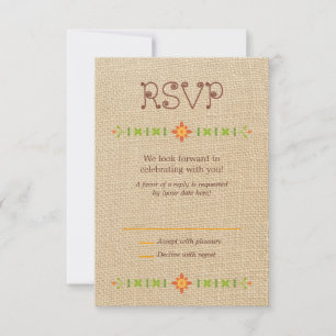Lovebird Owls auf Burlap Wedding RSVP
