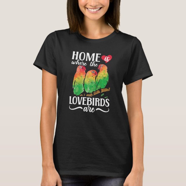 Lovebird Peach gegenüber Parrot Pet African Fische T-Shirt (Vorderseite)