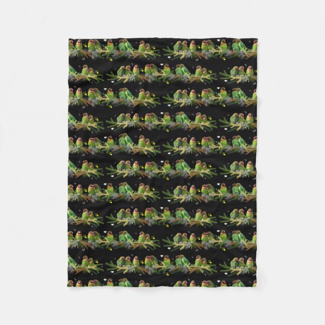 Lovebird Regenbogen Fleecedecke (Vorderseite)