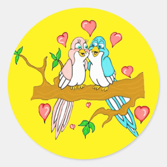 Lovebird Round Stickers (Vorderseite)