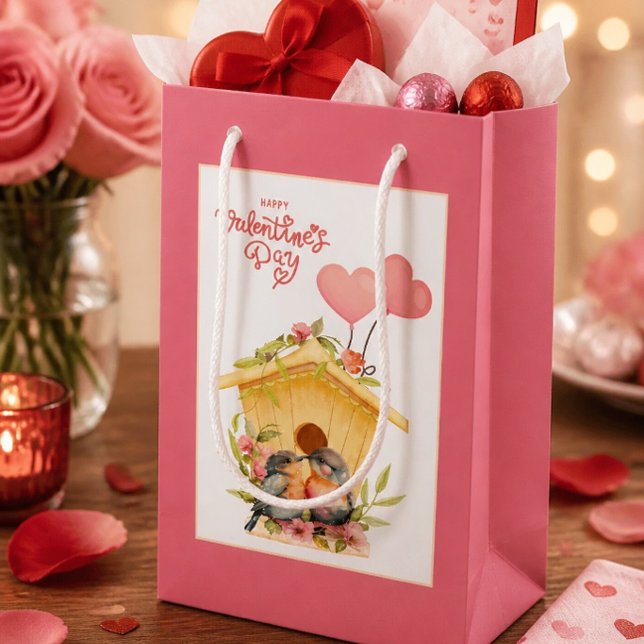 Lovebird Valentine's Day Kleine Geschenktasche Geschenktüte (Von Creator hochgeladen)