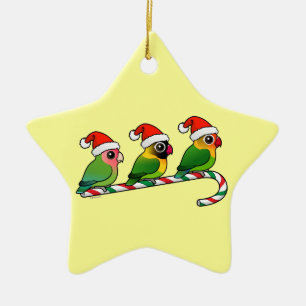 Lovebird-Zuckerstange Keramik Ornament