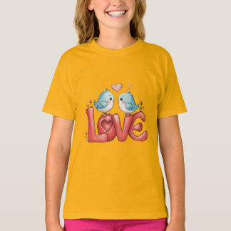 Lovebirds A Little Love Two Hearts, One Song Love T-Shirt