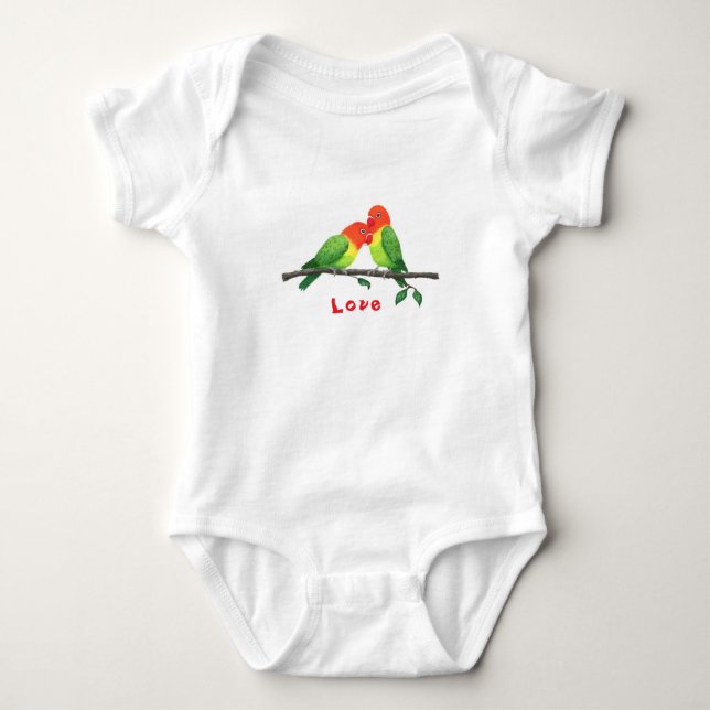 Lovebirds Baby One-Piece Strampler (Vorderseite)