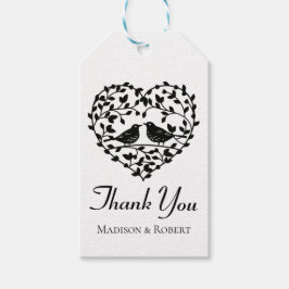 Lovebirds bedanken sich bei Ihnen für das Schwarz- Geschenkanhänger