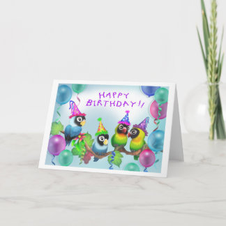 Lovebirds Birthday Karte