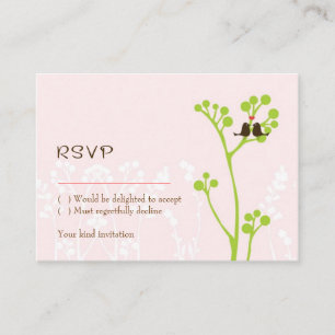 Lovebirds (Blush Pink) RSVP-Karte Begleitkarte