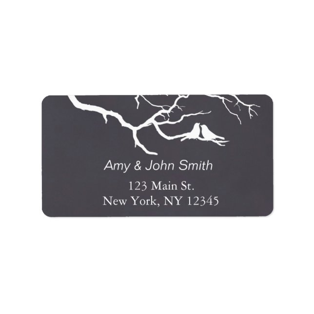 Lovebirds Chalkboard-Adressetiketten lovebird4 Adressaufkleber (Vorne)