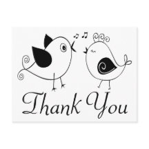 Lovebirds Danke Schwarz-weiße Hochzeitvögel