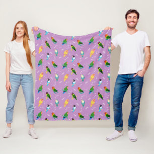Lovebirds des Rainbow Colors Pattern Fleecedecke