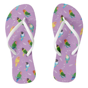 Lovebirds des Rainbow Colors Pattern Flip Flops