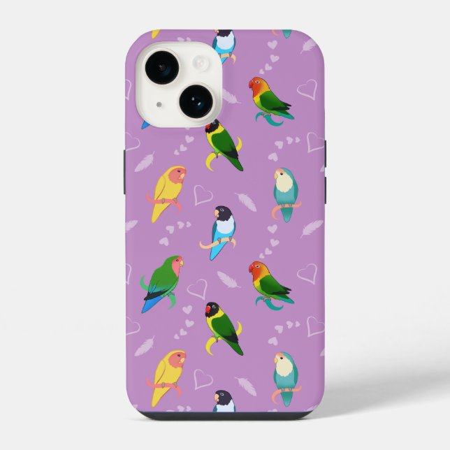 Lovebirds des Rainbow Colors Pattern iPhone Hülle (Rückseite)