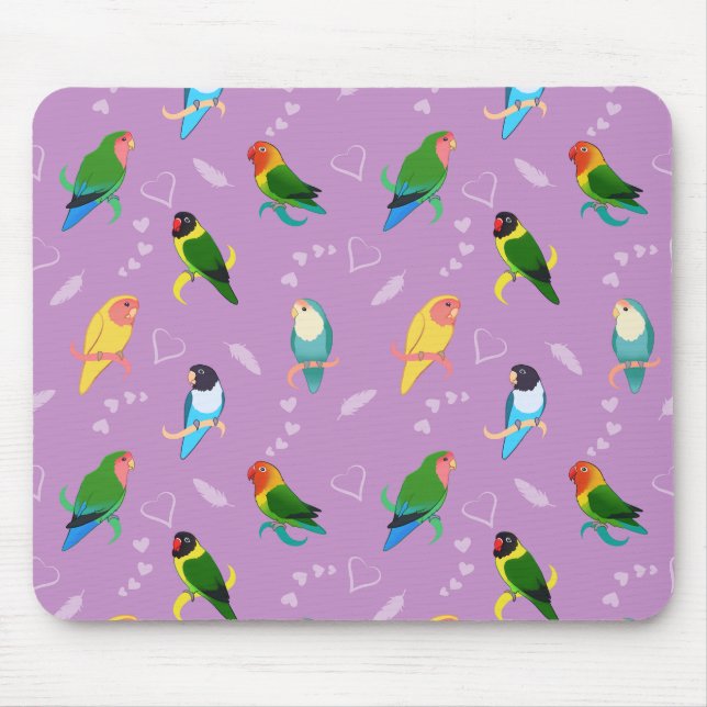 Lovebirds des Rainbow Colors Pattern Mousepad (Vorne)