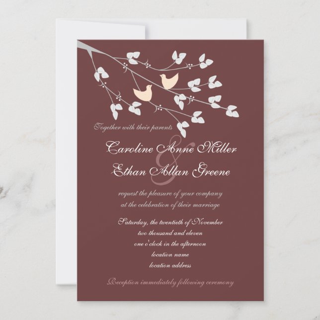 Lovebirds, die Einladung Wedding sind (Vorderseite)