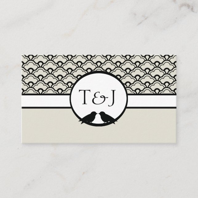 Lovebirds Empfang Sitzplätze Platzkarten (Vorderseite)