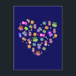 Lovebirds - Eulen Postkarte<br><div class="desc">Valentinstag</div>