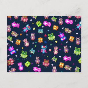 Lovebirds - Eulen Postkarte