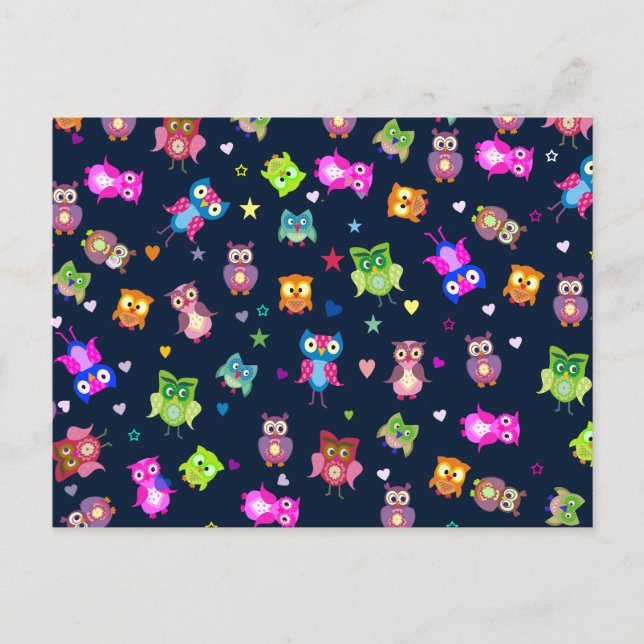 Lovebirds - Eulen Postkarte (Vorderseite)