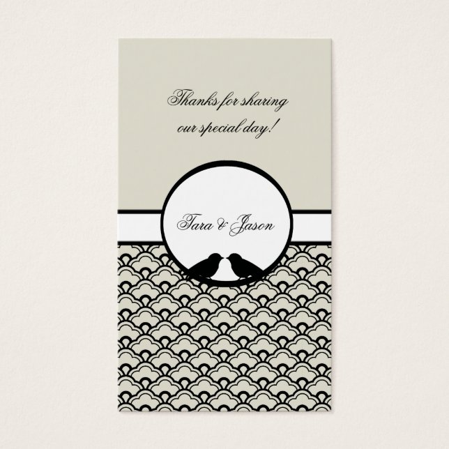 Lovebirds Gastgeschenk Hochzeit Gift Tags (Vorderseite)