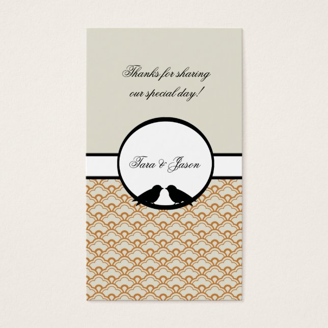 Lovebirds Gastgeschenk Hochzeit Gift Tags (Vorderseite)