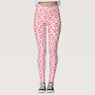 Lovebirds Herz Wasserfarbe gemusterte Leggings