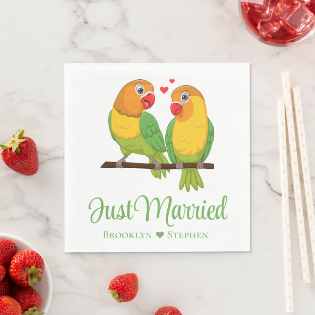 Lovebirds Hochzeit lieben Vögel Hochzeit nur verhe Serviette (Beispiel)