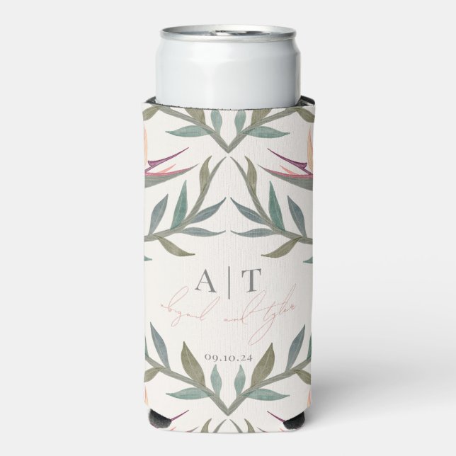 Lovebirds im Paradies Personalisiert Selters Dosenkühler (Seltzer Vorderseite)