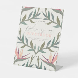 Lovebirds im Paradise Gästebuch Sockelschild