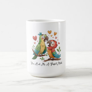 Lovebirds in Colorful Harmony Kaffeetasse