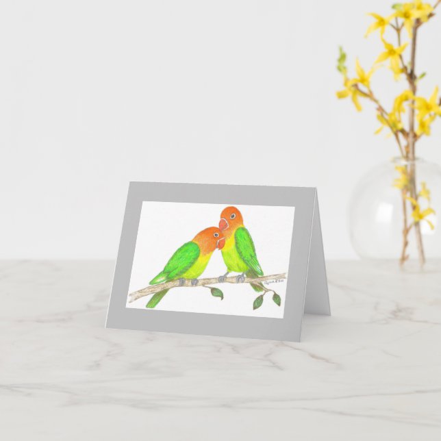 Lovebirds Inspirationskarte Karte (Gelbe Blume)