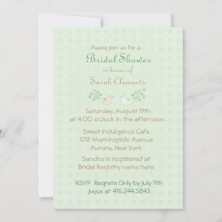 Lovebirds Mint Wedding Brautparty Einladung