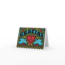 Lovebirds Papel Picado Anmerkungs-Karte