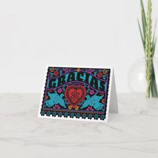 Lovebirds Papel Picado Note Card mit dunklen Farbe Dankeskarte