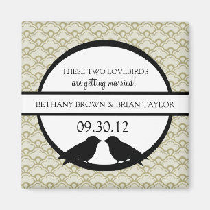 Lovebirds-Sammlungs-Save the Date Magnet