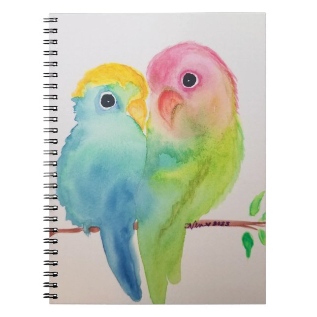 Lovebirds Spiral Foto Notebook Notizblock (Vorderseite)