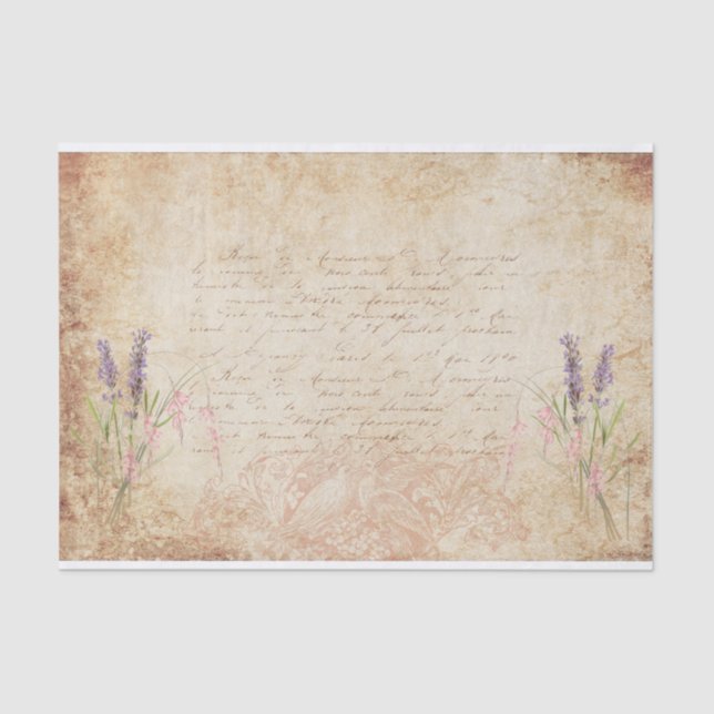 Lovebirds u. Blumen Seidenpapier (Vorderseite)