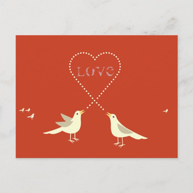 Lovebirds Valentinstag Card Feiertagspostkarte (Vorderseite)