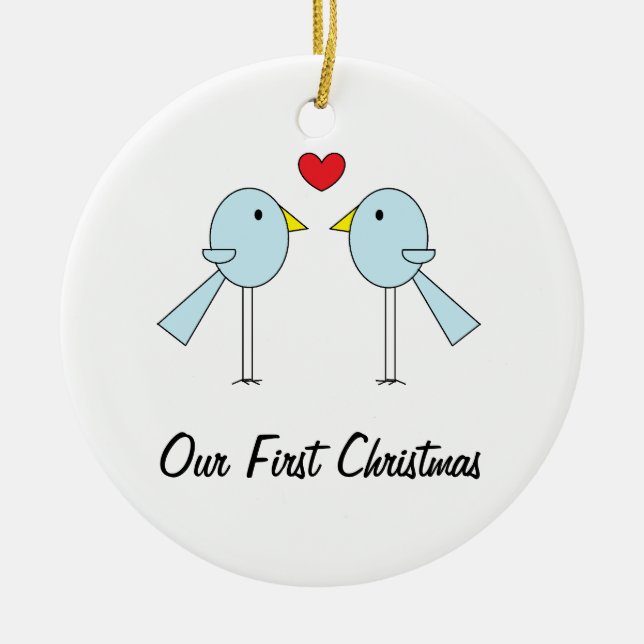 "Lovebirds-" Verzierung Keramikornament (Vorne)