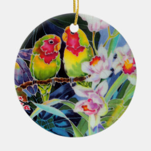 Lovebirds Weihnachtsbaum Keramikornament