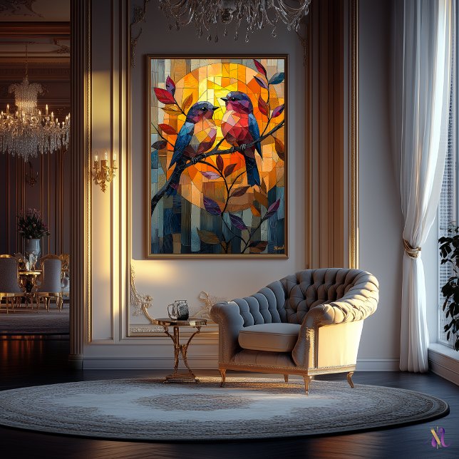 Lovebirts in einem verketteten Glasdach Poster (Von Creator hochgeladen)