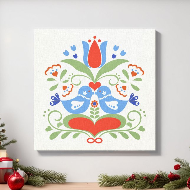 Lovebirts und Blüten Leinwanddruck (Von Creator hochgeladen)